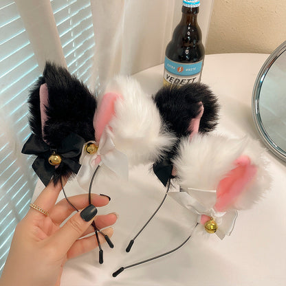 2pcs Cat Ear Bow Headband Necklace
