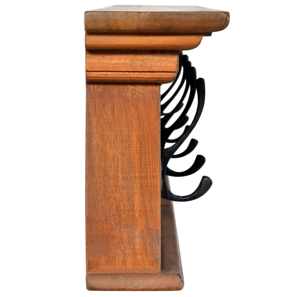 Wall Mounted Coat Rack Solid Teak Wood