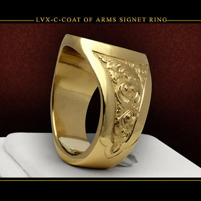 Crown Lion Shield Badge Ring