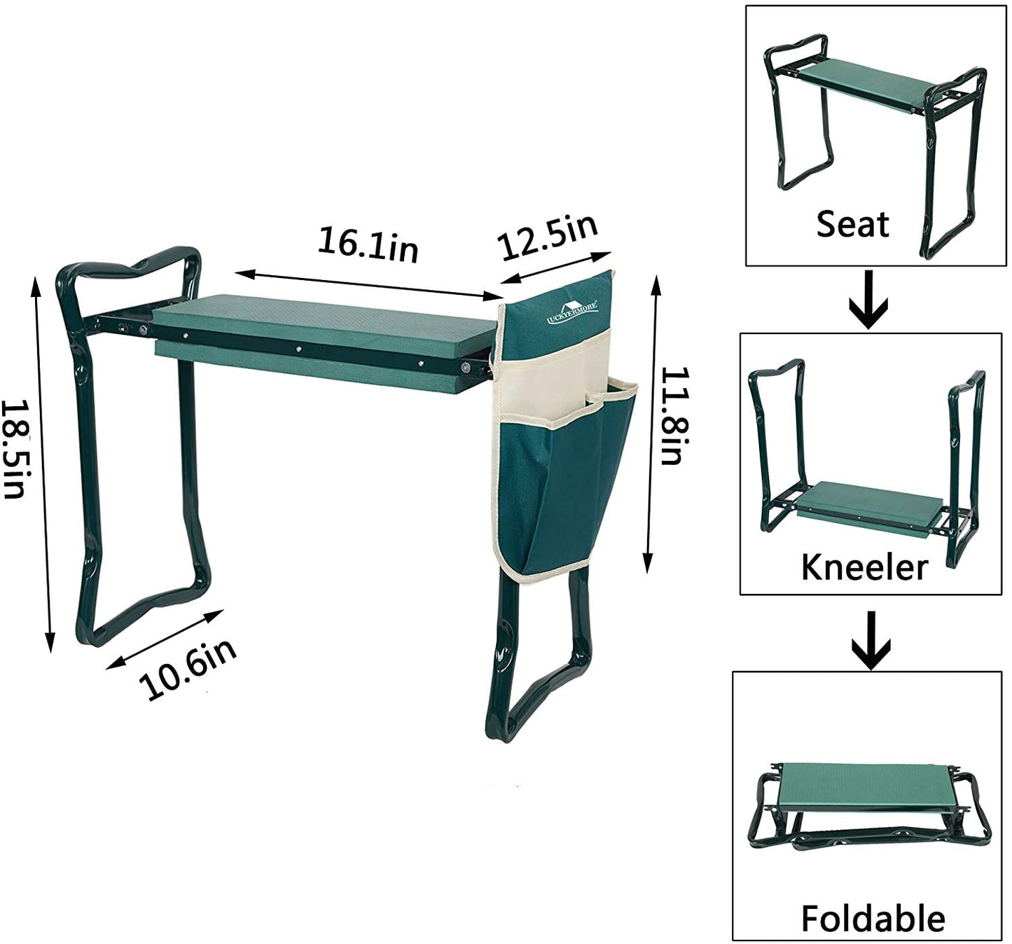 Kneeler & Seat Folding Multi-Functional Steel Garden Stool