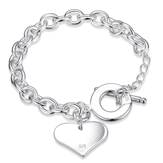 Plated Silver Original Heart Charm Bracelets