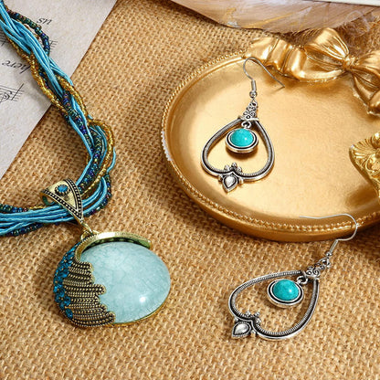 Vintage Bohemian Necklace Earrings Set for Women