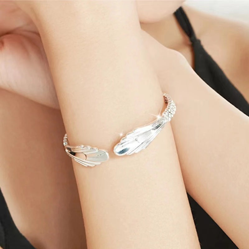 Products Plated Silver Mermaid Tail Cuffs Bangles