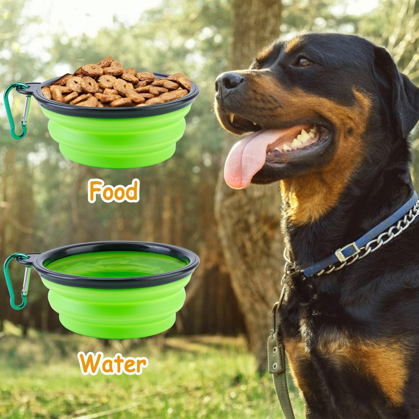 Foldable Cat Dog Food Water Bowl
