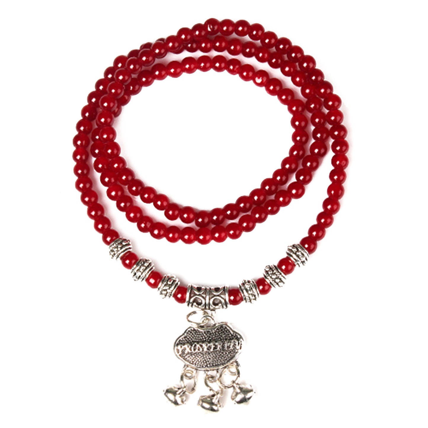 Red Agate Beaded Good Lock Bracelet