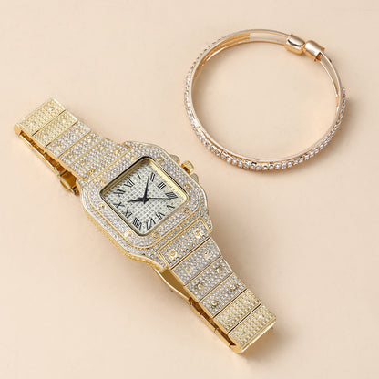 Watch + Bangle for Women Bracelet Jewelry Set