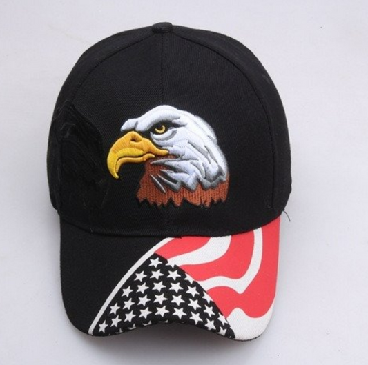 Eagle series embroidered baseball cap-Black