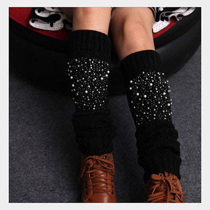 Miss Pearly Legs Leg Warmers With Pearls And Crystals