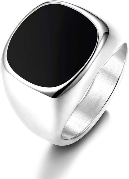 Men's Stainless Signet Rings Punk Style Biker Size 9