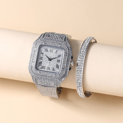 Watch + Bangle for Women Bracelet Jewelry Set