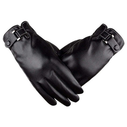 Stylish Vegan Leather Touch Smart Gloves