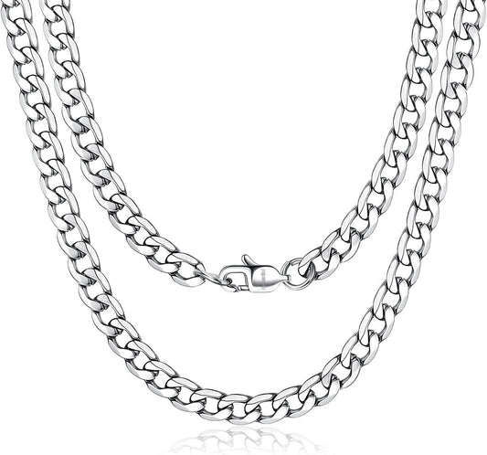 Women Teens Stainless Curb Necklace