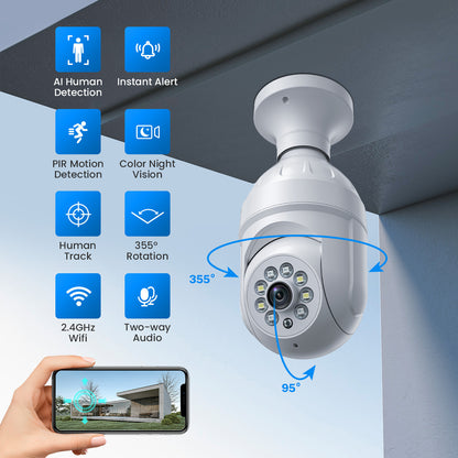 2.4Ghz Light Bulb Security Camera