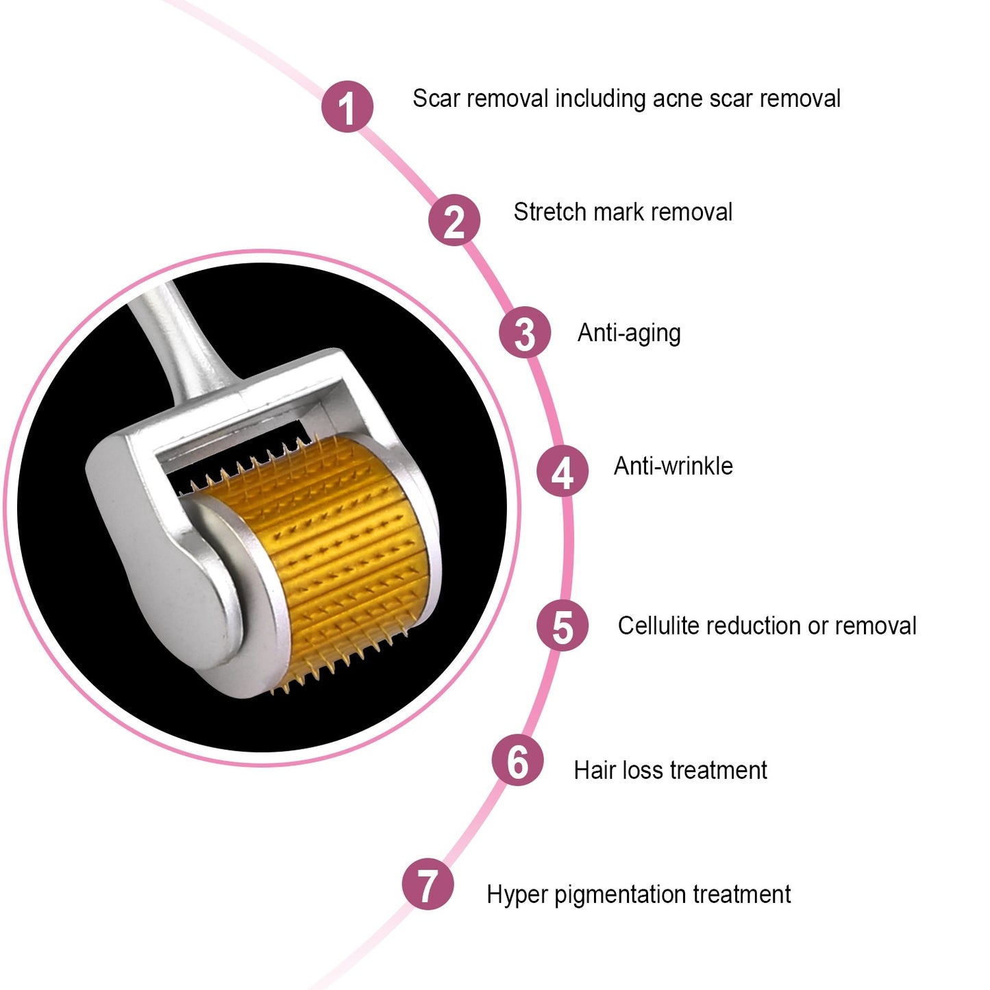 Titanium Microneedles Facial Roller Acne Scars