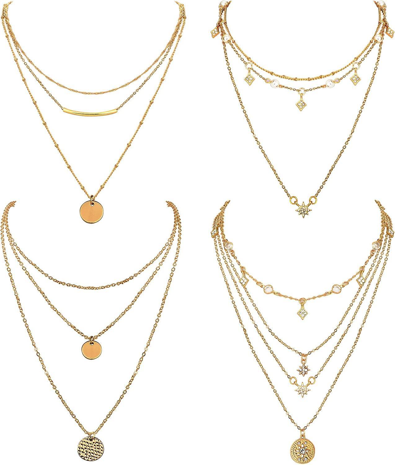 14K Gold Plated Sun Star Chokers Necklace