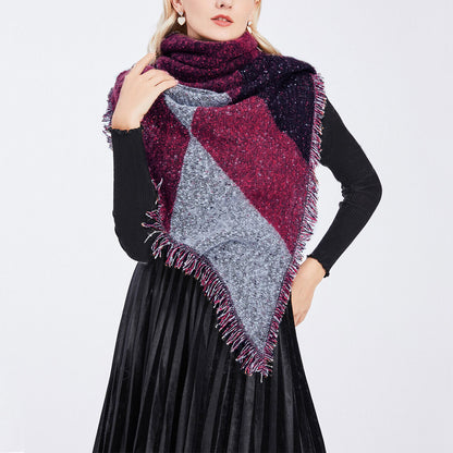 Women Winter Warm Scarf Long Soft Knitted Shawl