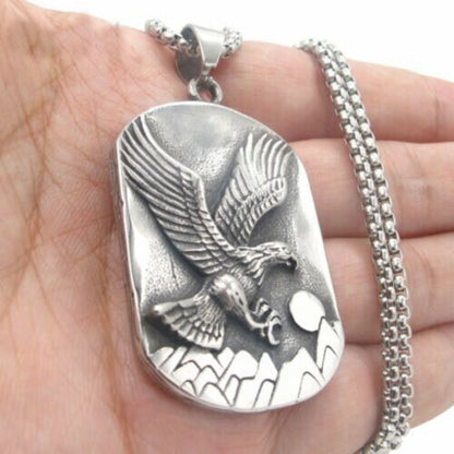 Vintage Silver Eagle Pendant Necklace