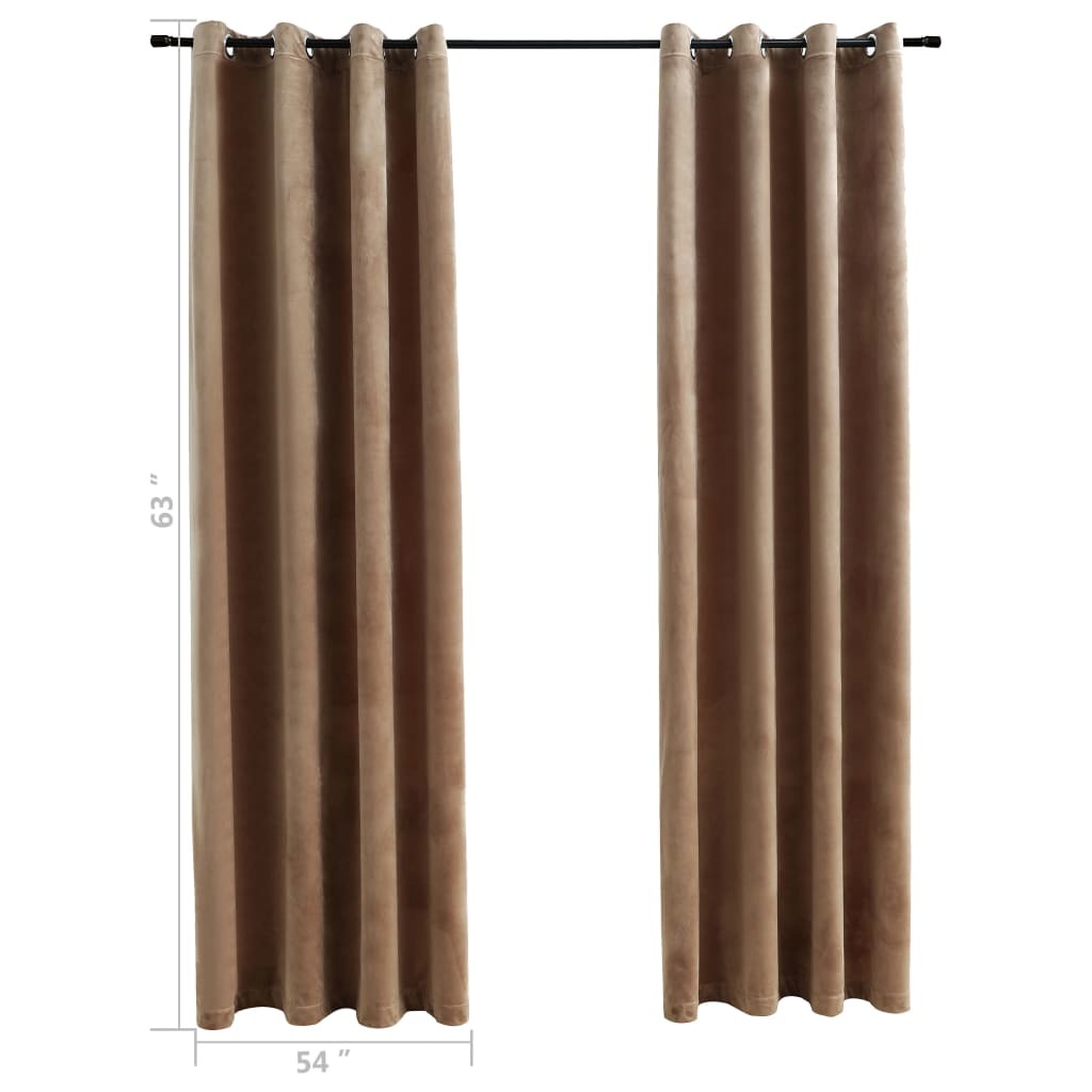 Blackout Curtains with Rings 2 pcs