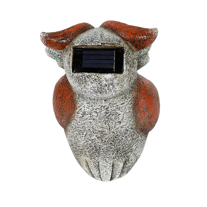 Garden Statue Owl Figurines, Solar Powered Resin