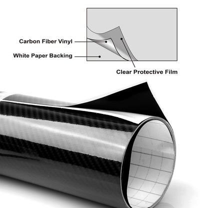 Black 7D Carbon Fiber Car Wrap High Gloss Vinyl Wrap