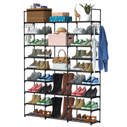 9 Tiers Shoe Rack Metal Shoe Storage Shelf