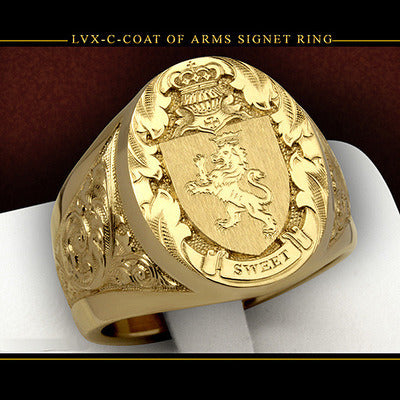 Crown Lion Shield Badge Ring