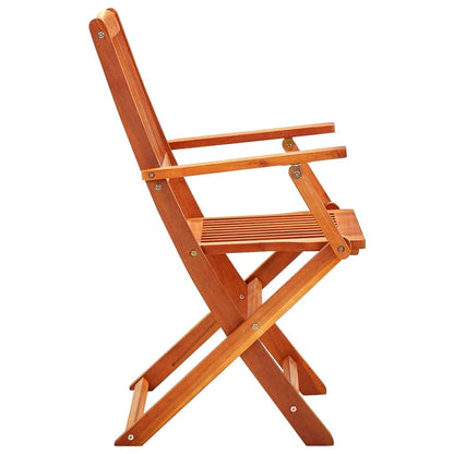 Folding Patio Chairs 2 pcs Solid Eucalyptus Wood