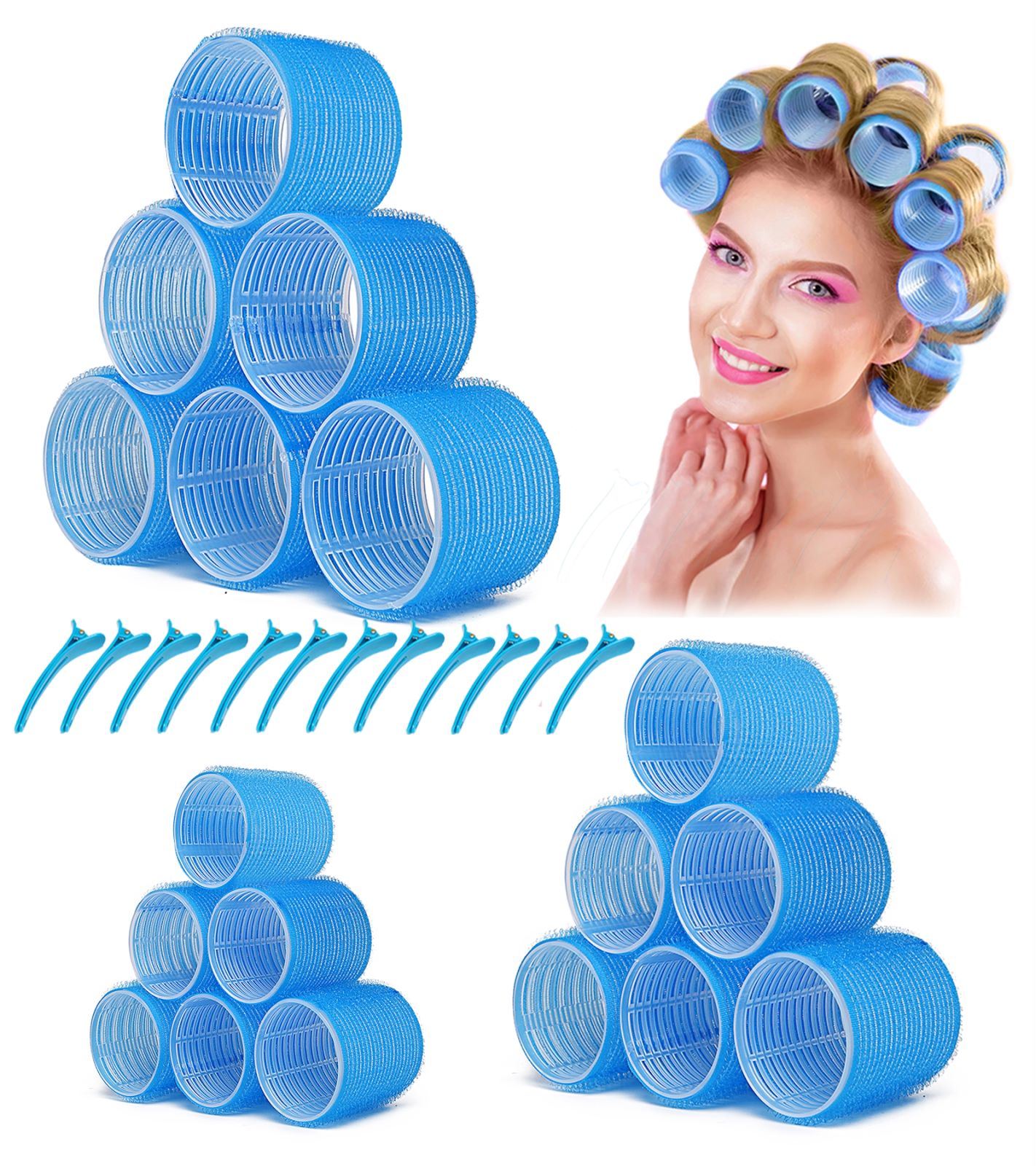 30 Packs Large Hair Rollers for Long Medium Hair