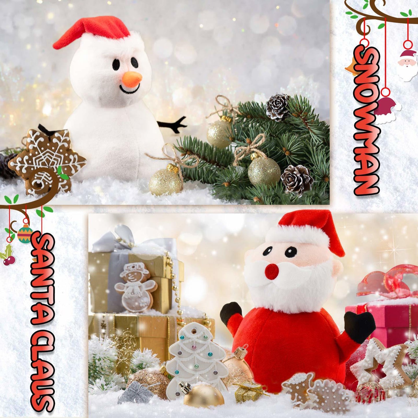 Reversible Christmas Santa Plush Snowman Toy