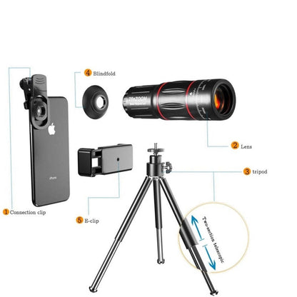 Bluetooth Ultra HD Telescope Lens Tripod Kit