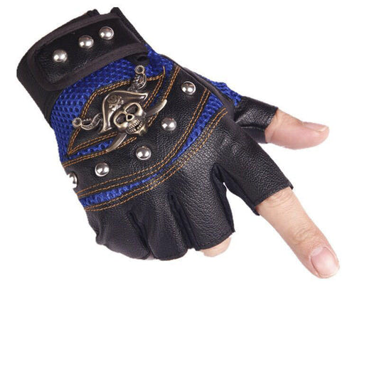 Punk Skulls Rivet PU Leather Gloves