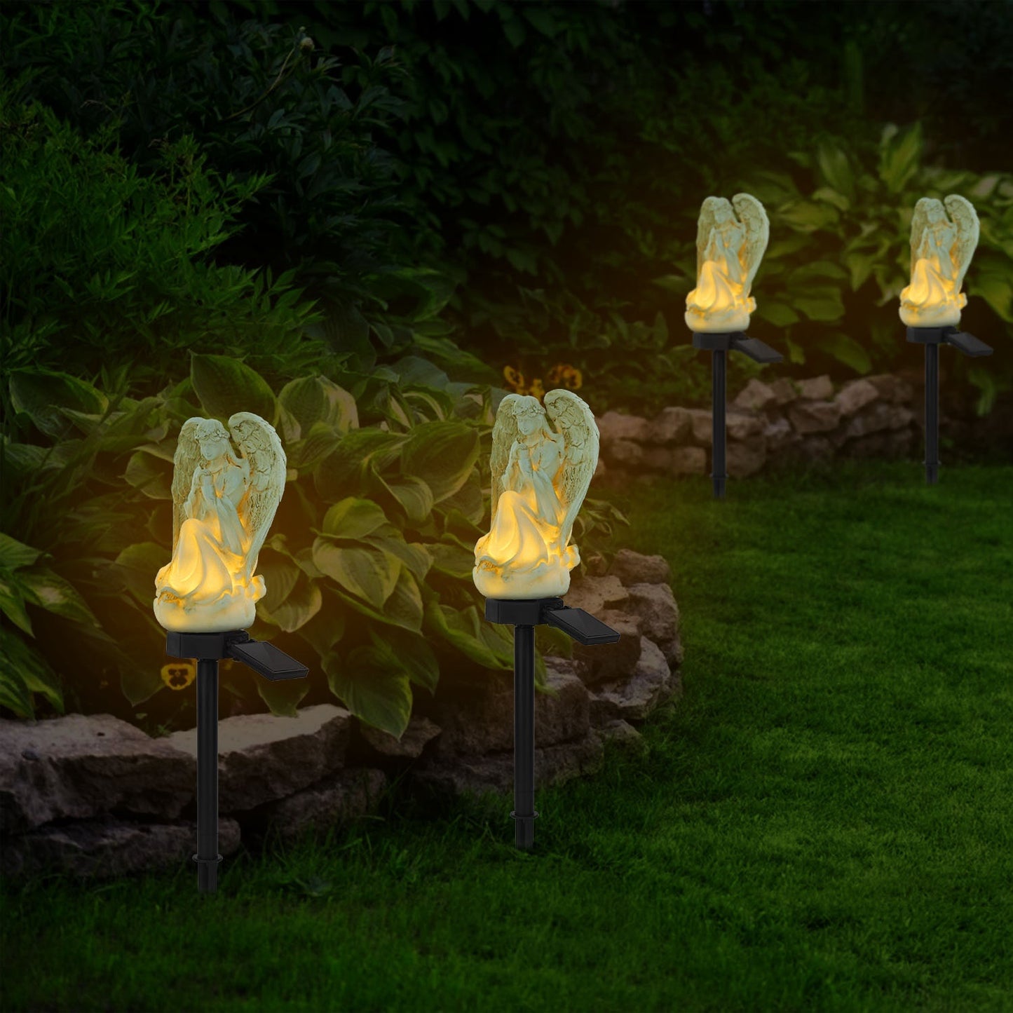 Solar Praying Angel Statue Garden Light LED