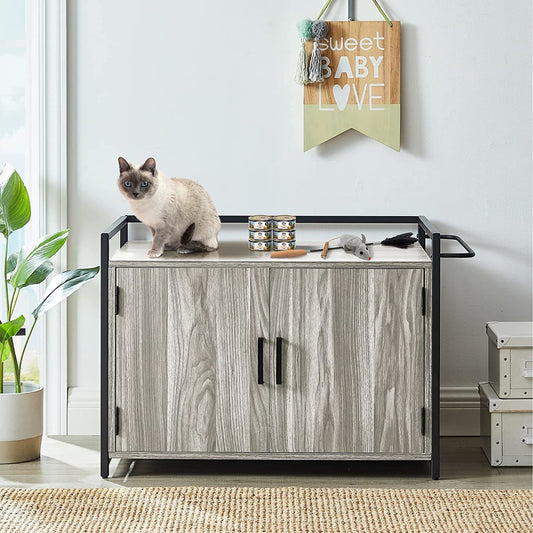 Hidden Cat Litter Box Furniture with Ventilation