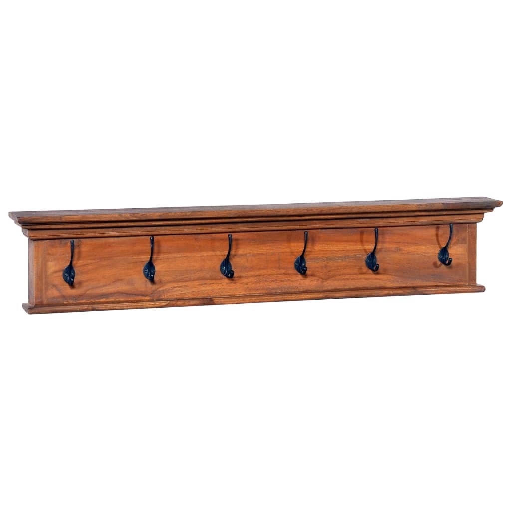 Wall Mounted Coat Rack Solid Teak Wood