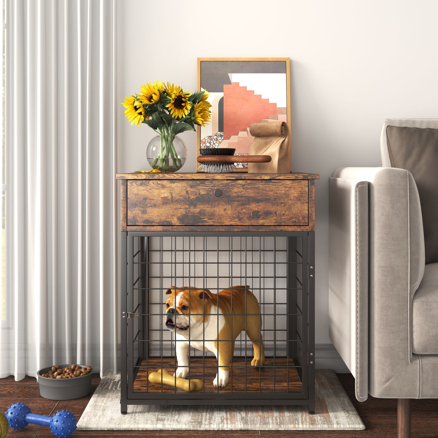 Furniture Dog Crates for small dogs Nightstand