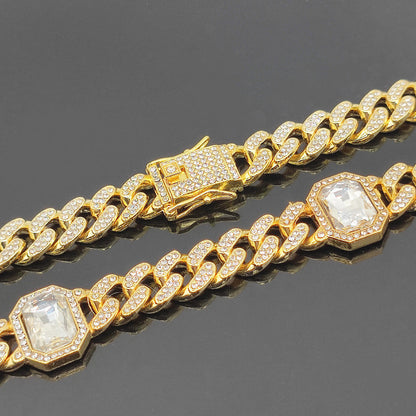 Hip Hop 12MM Crystal Chain Bracelet