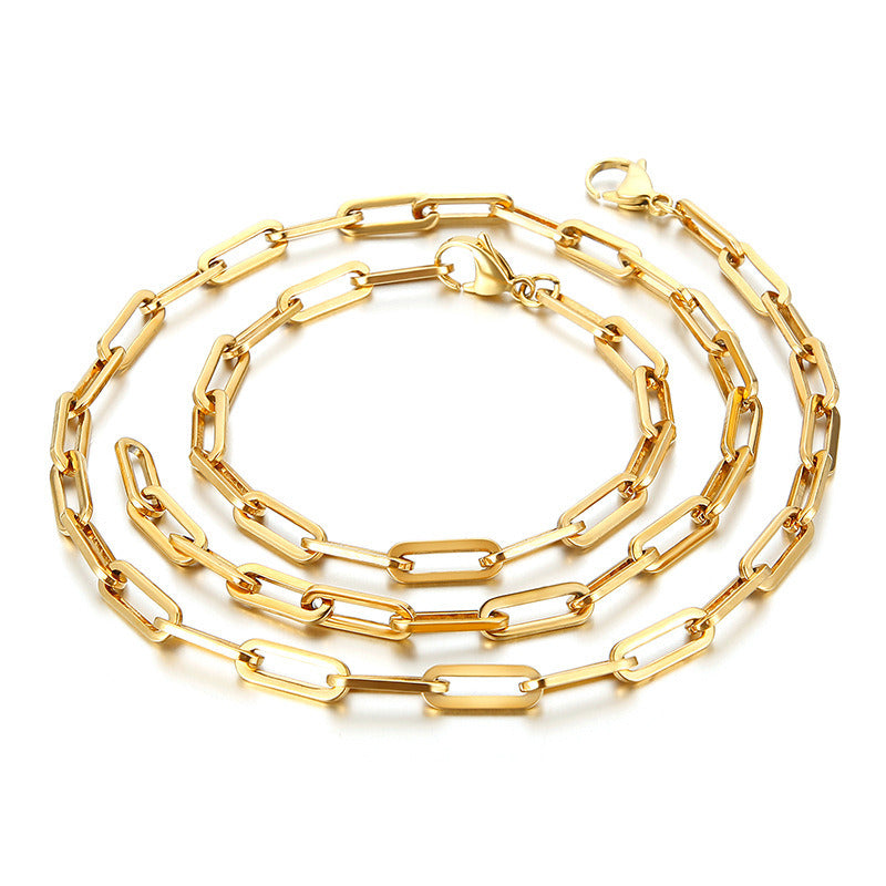 Rectangle Link Chain Necklace Bracelet