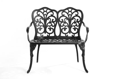 Outdoor Patio Bench All-Weather Cast Aluminum Loveseat