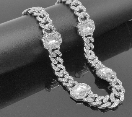 Hip Hop 12MM Crystal Chain Bracelet