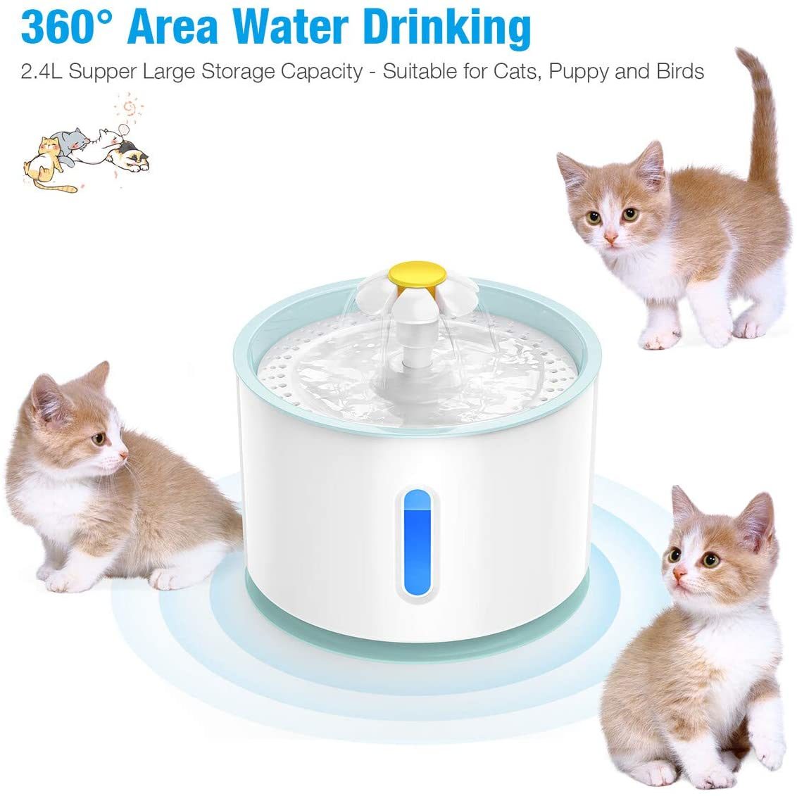 Explosive Quadruple Filter Pet Water Dispenser