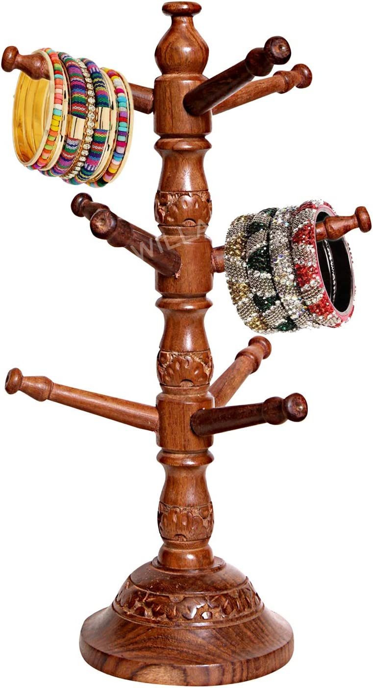 Handmade Wooden Bangle Holder Jewellery Stand