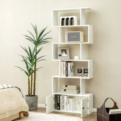 6-Tier S-Shaped Freestanding Bookshelf