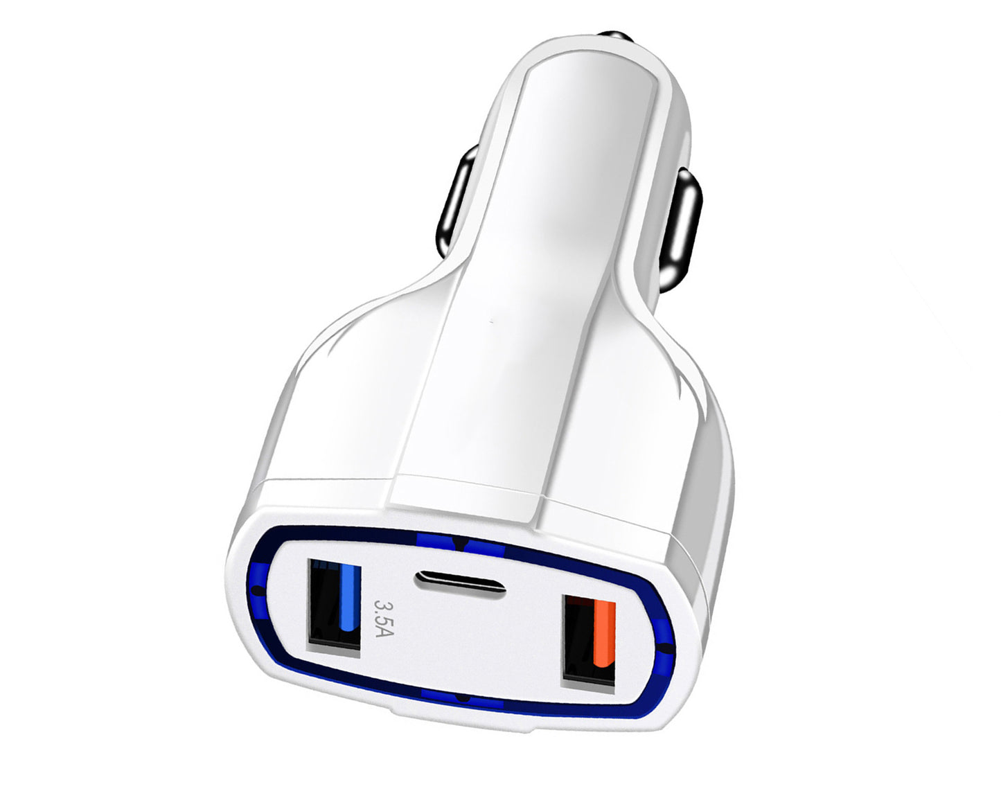 3 Port Fast Charge 3.0 Car Charger