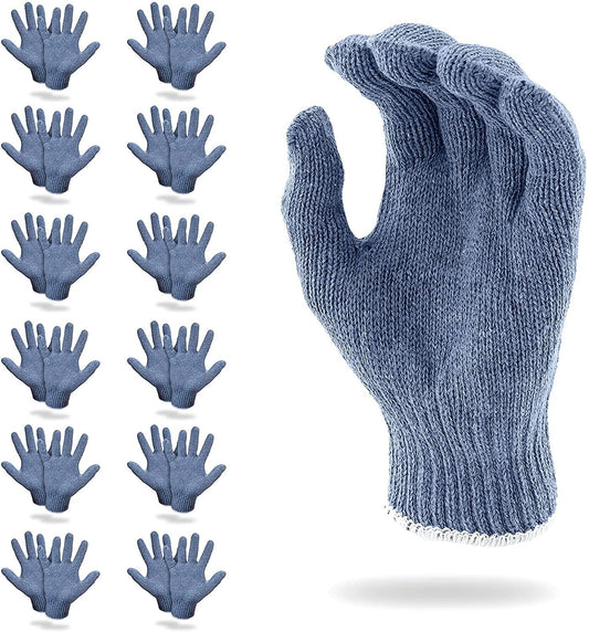 Pack of 12 Pairs Gray Knit Gloves