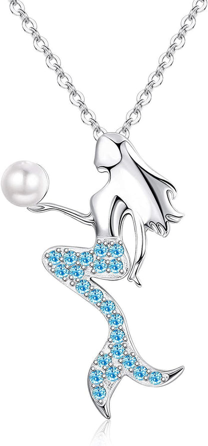 925 Sterling Cute Mermaid Necklace