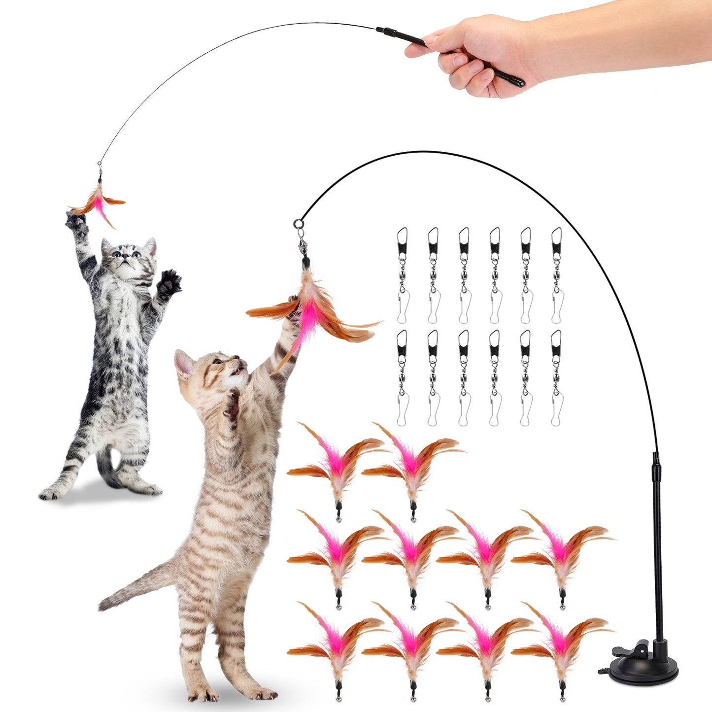 Cat Feather Toys Wand Rod