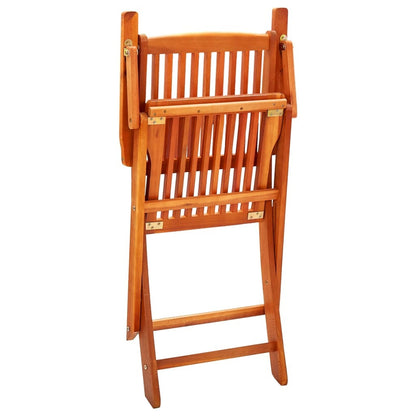 Folding Patio Chairs 2 pcs Solid Eucalyptus Wood