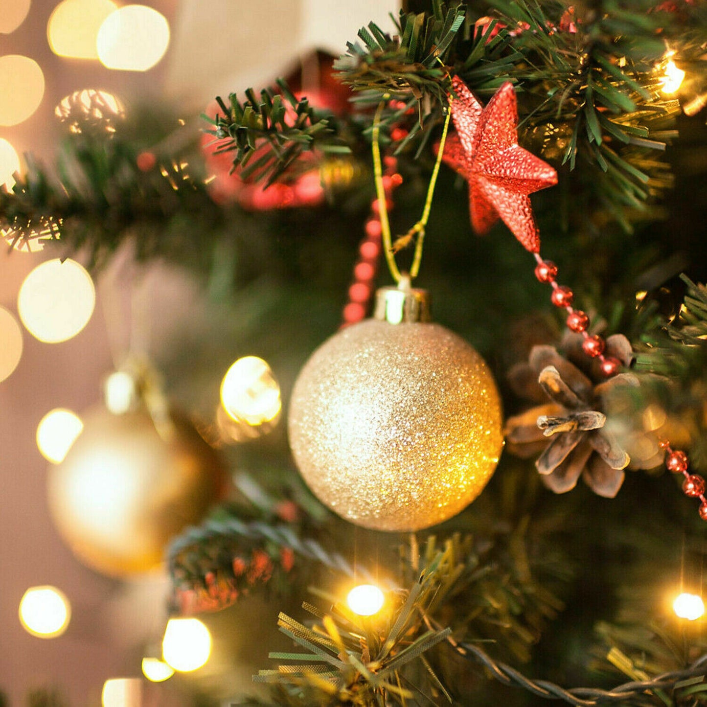 24Pcs/Box Christmas Glitter Ball Ornaments