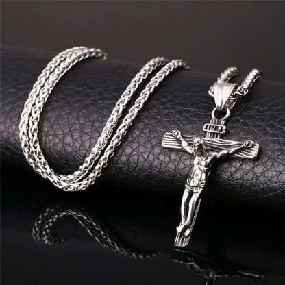 Fashion Men's Jesus Cross Necklace