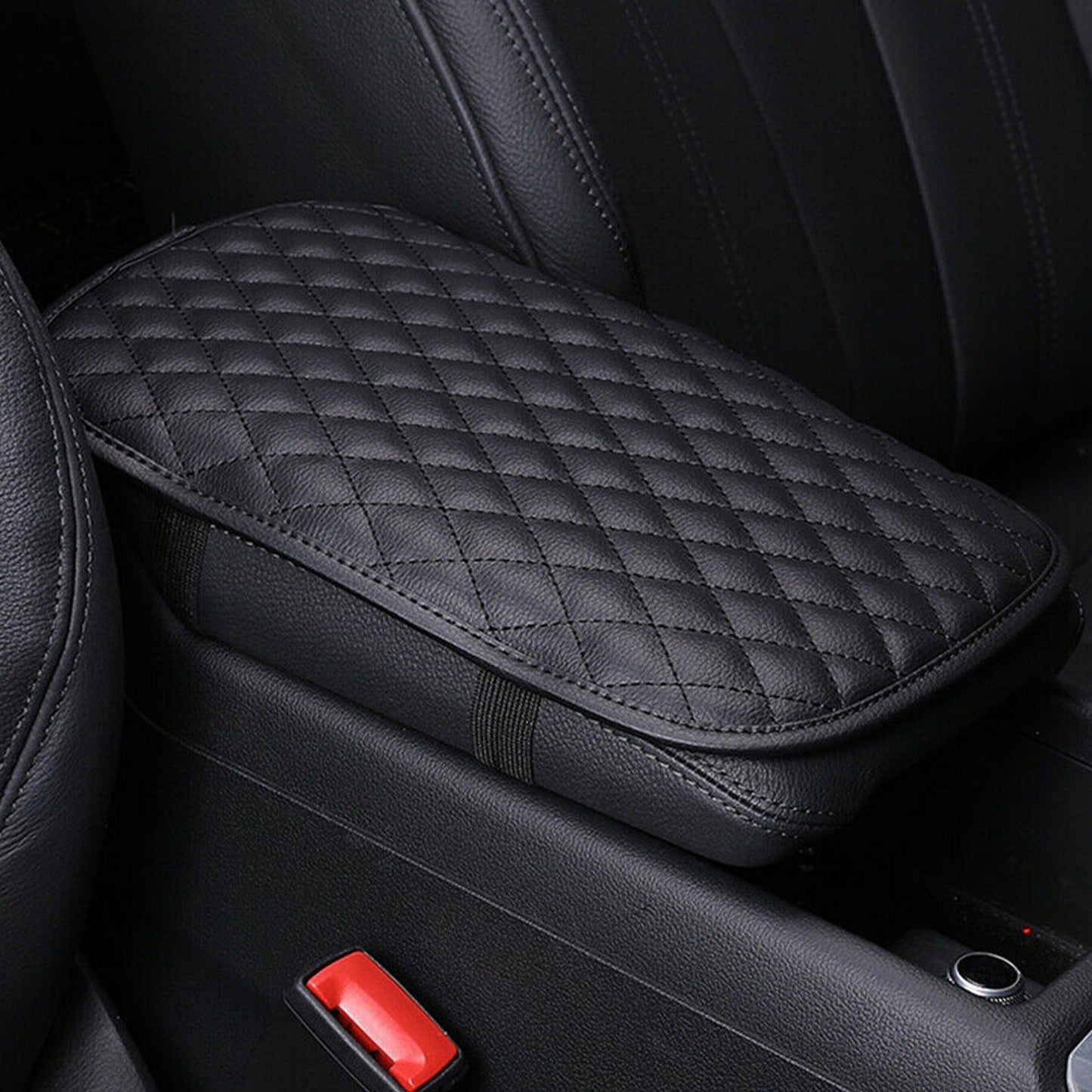 Car Armrest Pad Cover PU Leather Auto Center Console Seat